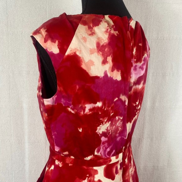 Adrianna Papell Red & Pink Sheath Dress Size 10 - Picture 13 of 16